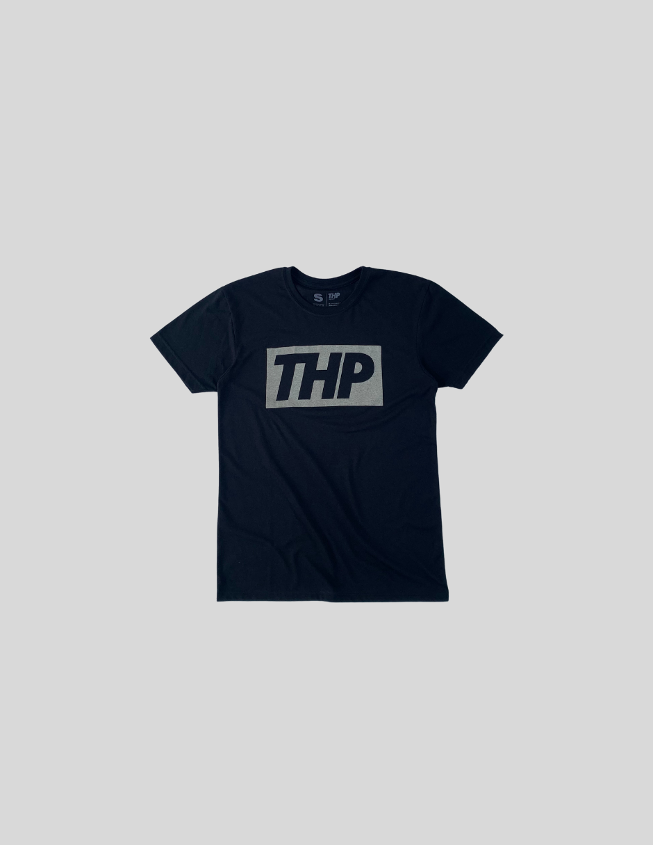 T-Shirt Basic THP White Box Negro The Happiness Project