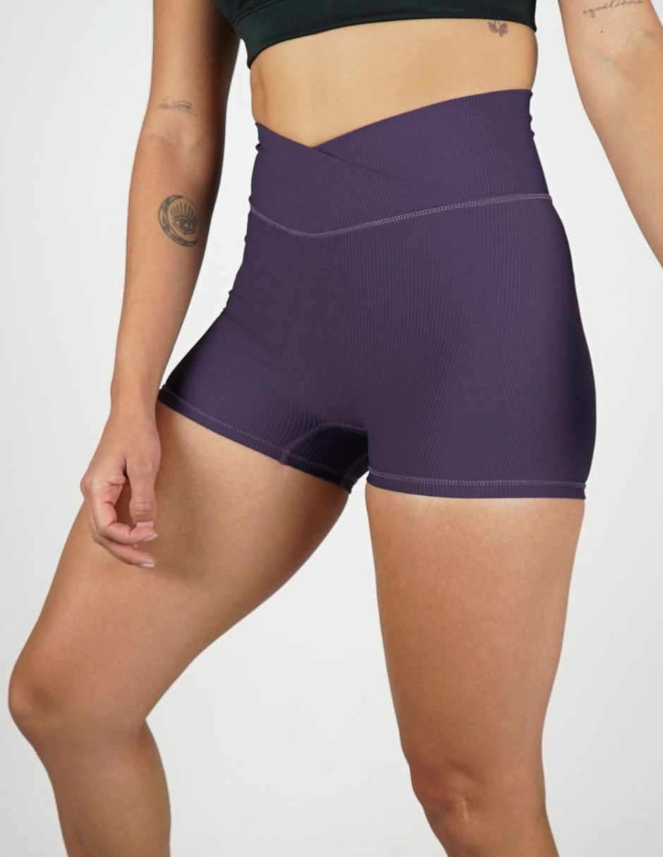 Shorts Crossed Peaches THP Morado The Happiness Project
