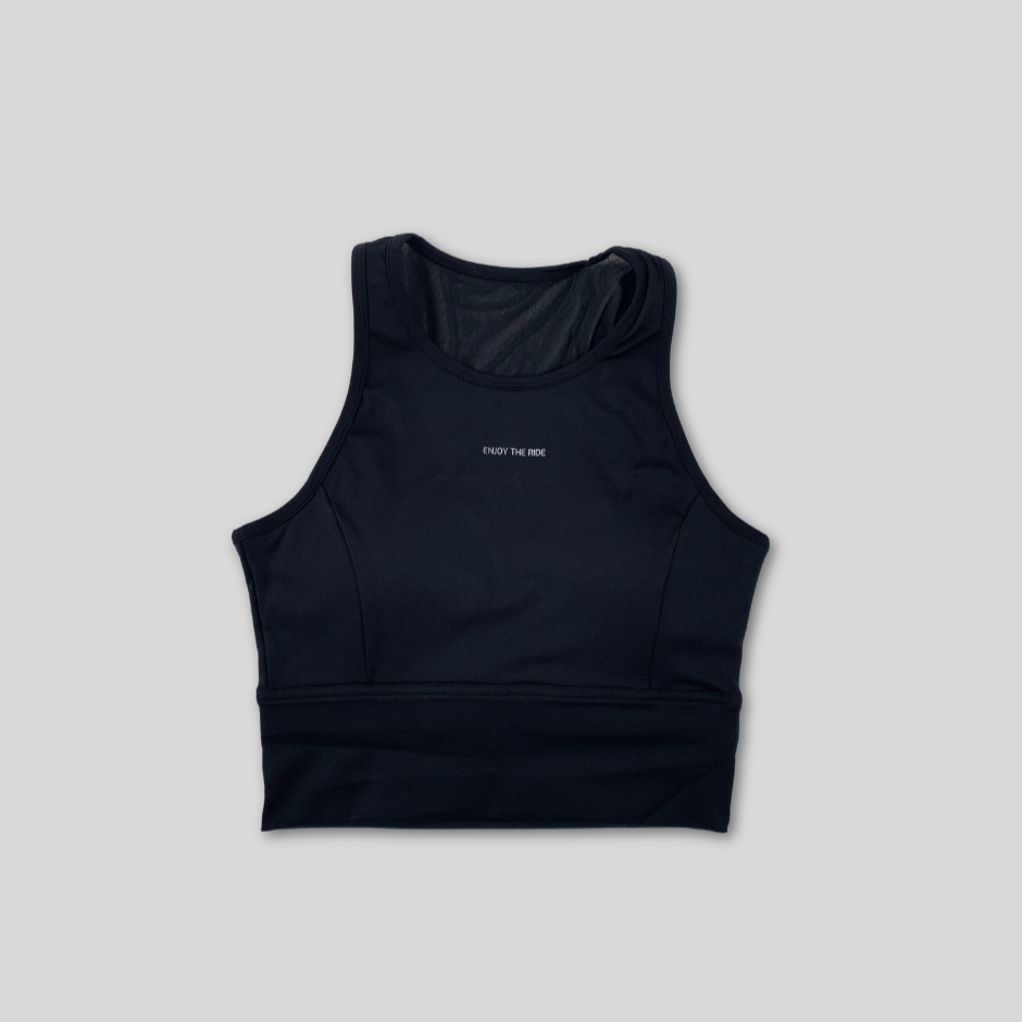 Anytime Mesh Tank Top Negro The Happiness Project