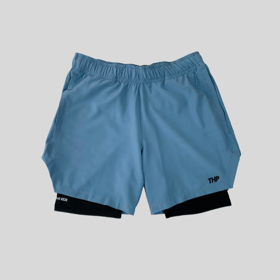 Power Daily Short con Lycra Azul con lycra negra The Happiness Project