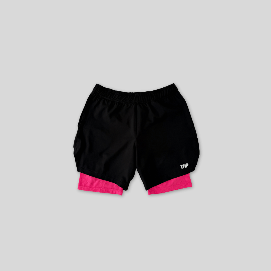 Power Daily Short con Lycra Negro con Lycra Fucsia The Happiness Project