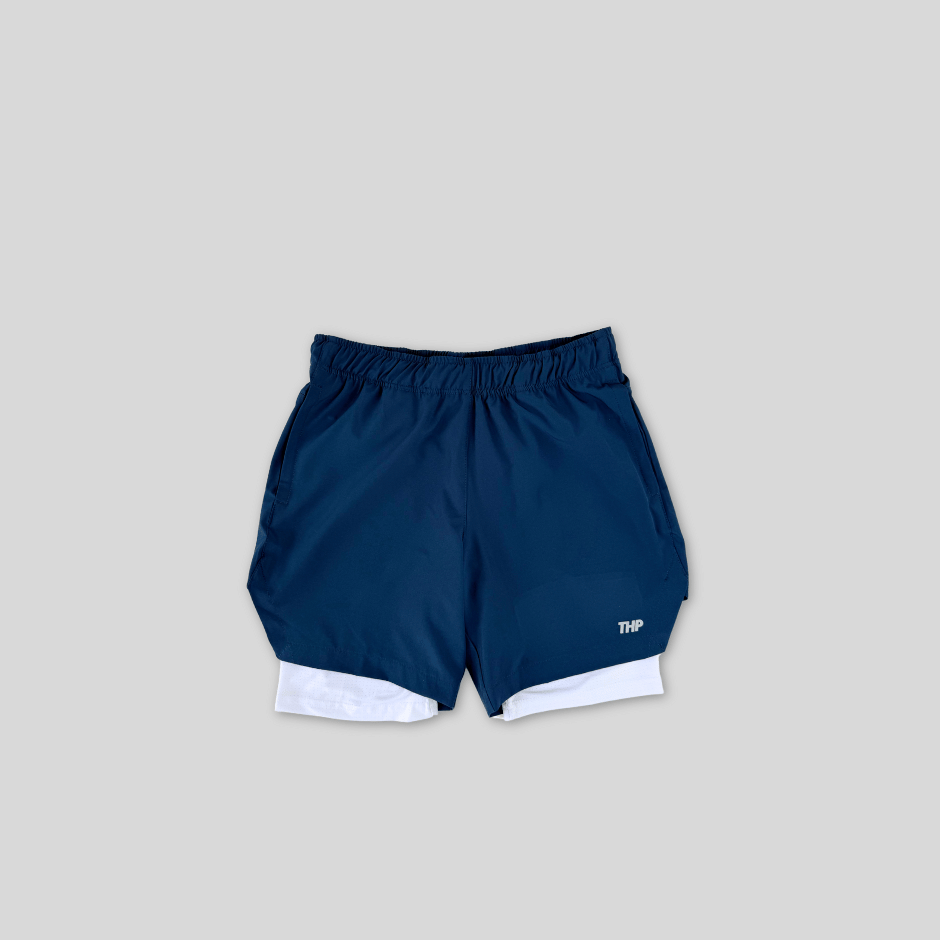 Power Daily Short con Lycra Azul Plumbago con Lycra Blanca The Happiness Project