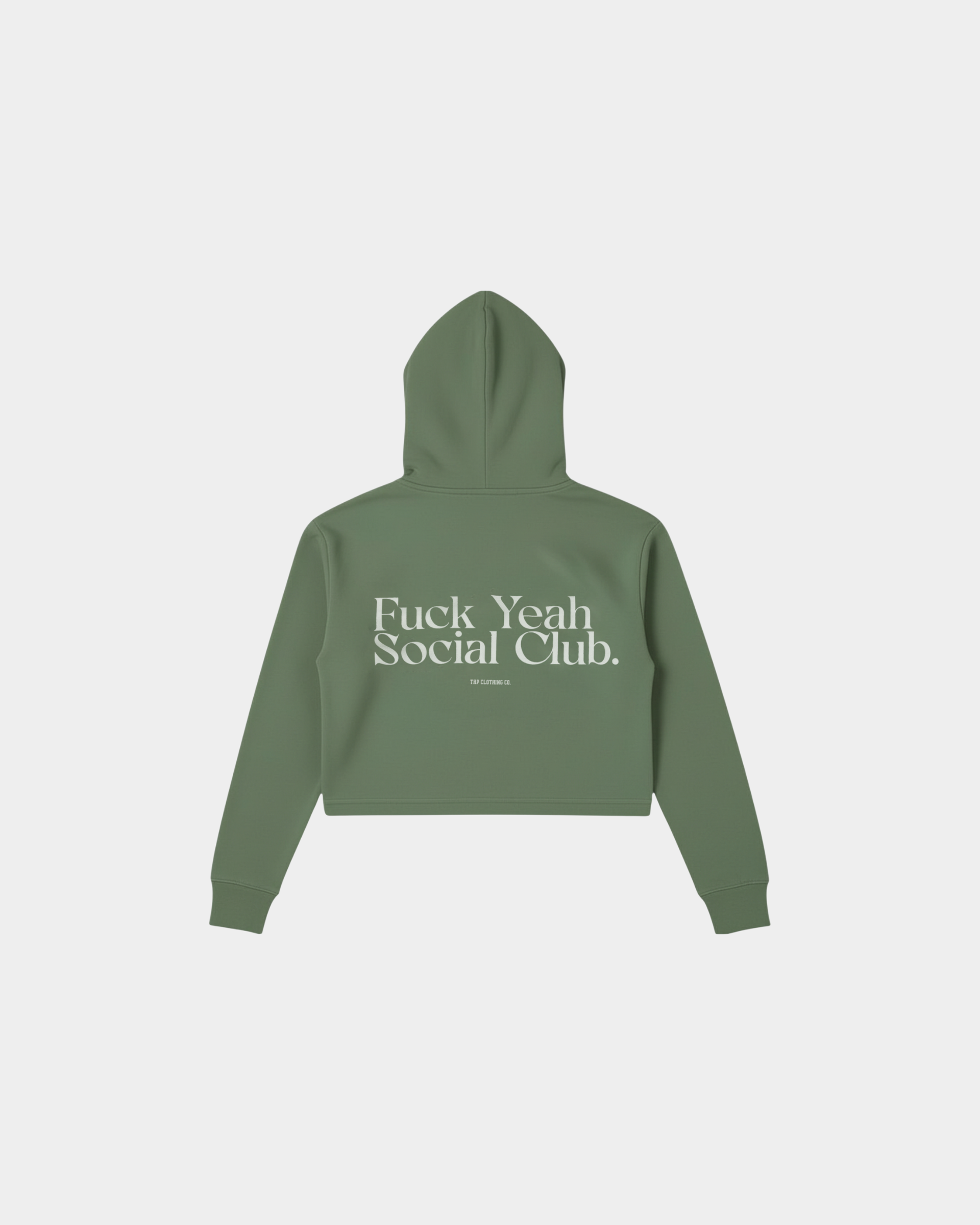 Hoodie Crop THP Ninja Women Verde Olivo The Happiness Project