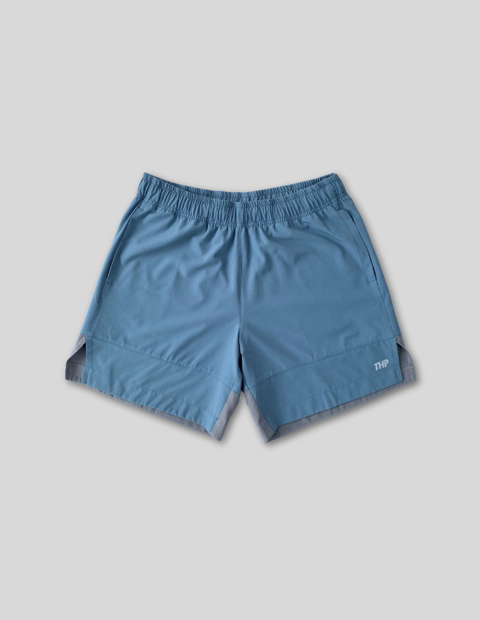 Shorts Dual Tone THP Azul con Gris The Happiness Project