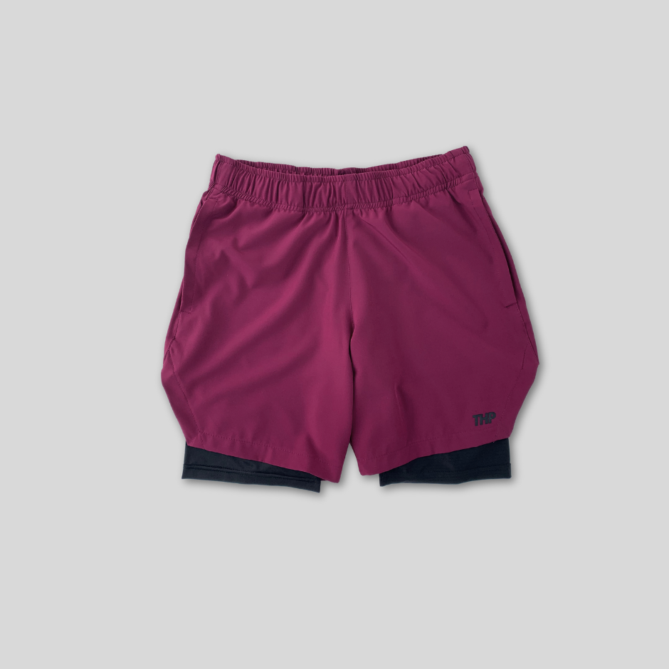 Power Daily Short con Lycra Vino con Lycra Negra The Happiness Project