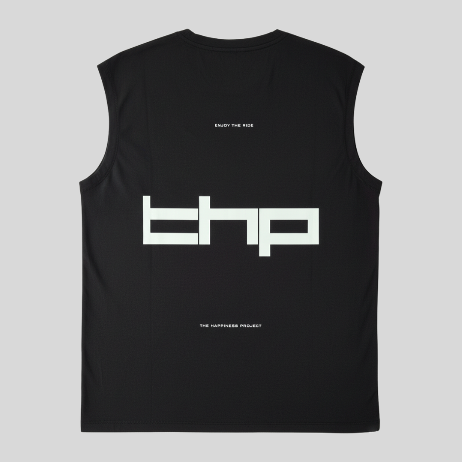 T-Shirt Cold Flow Tank Oversized THP Negro The Happiness Project