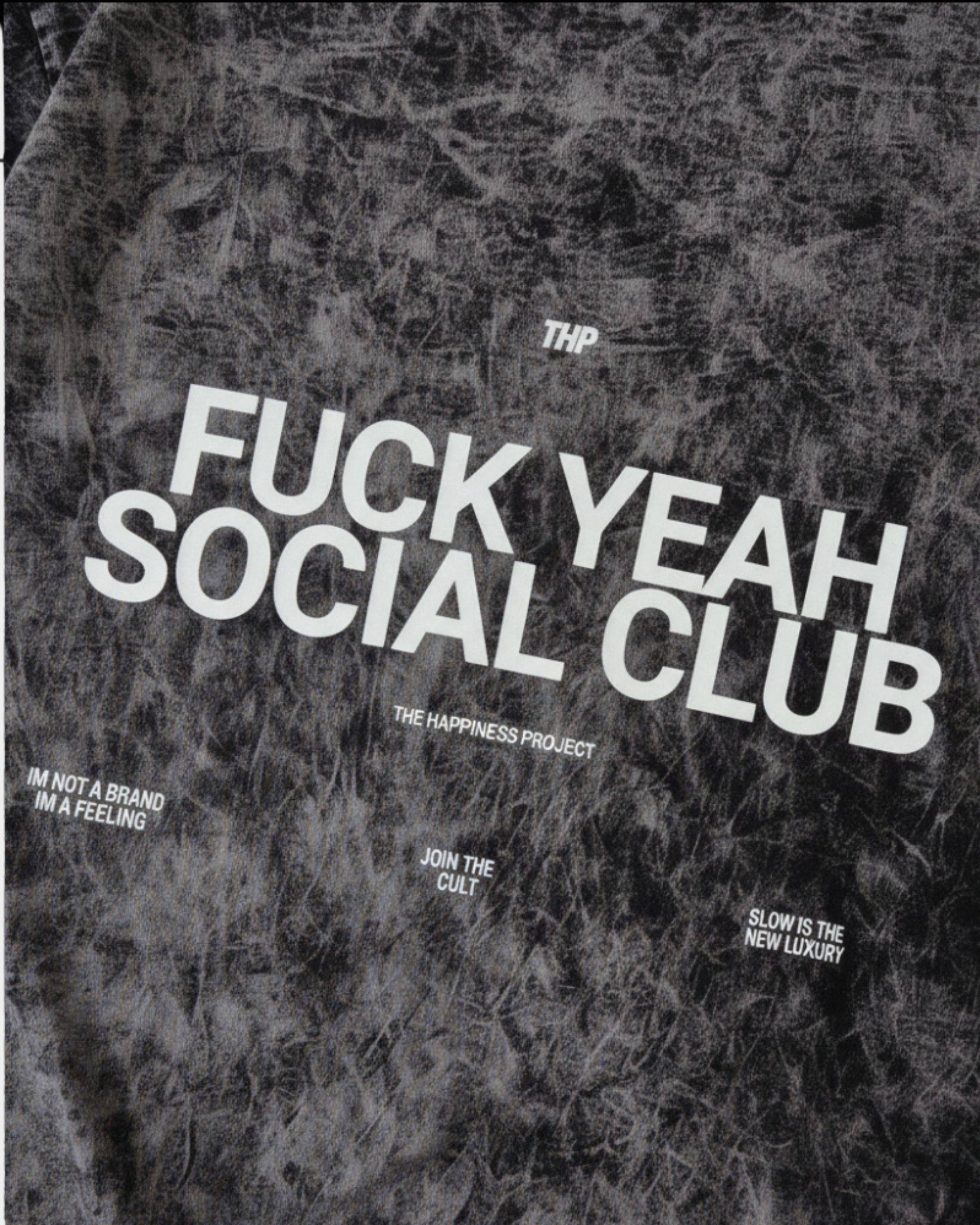 T-Shirt Fuck Yeah Mineral THP Crop Gris Loose Fit The Happiness Project