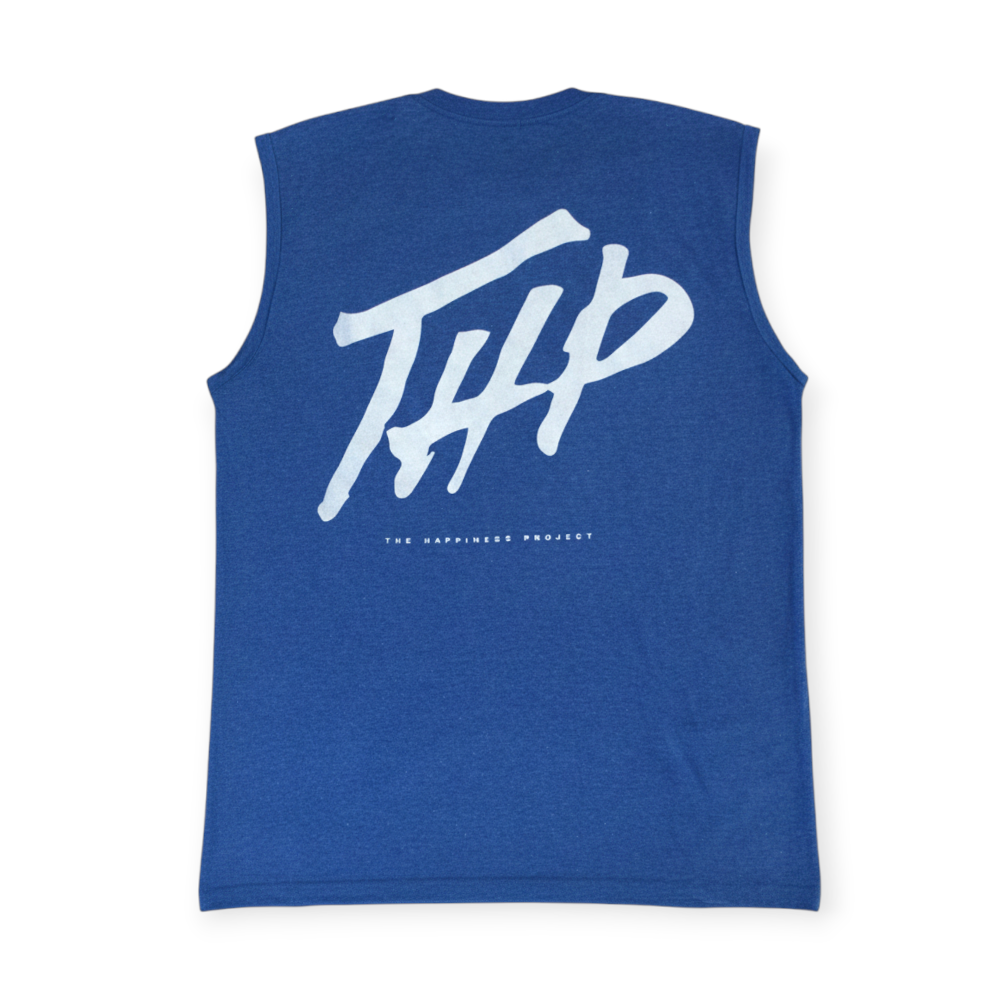 T-Shirt Basic Tank - Tank Crop THP Cut Edge Azul Rey The Happiness Project