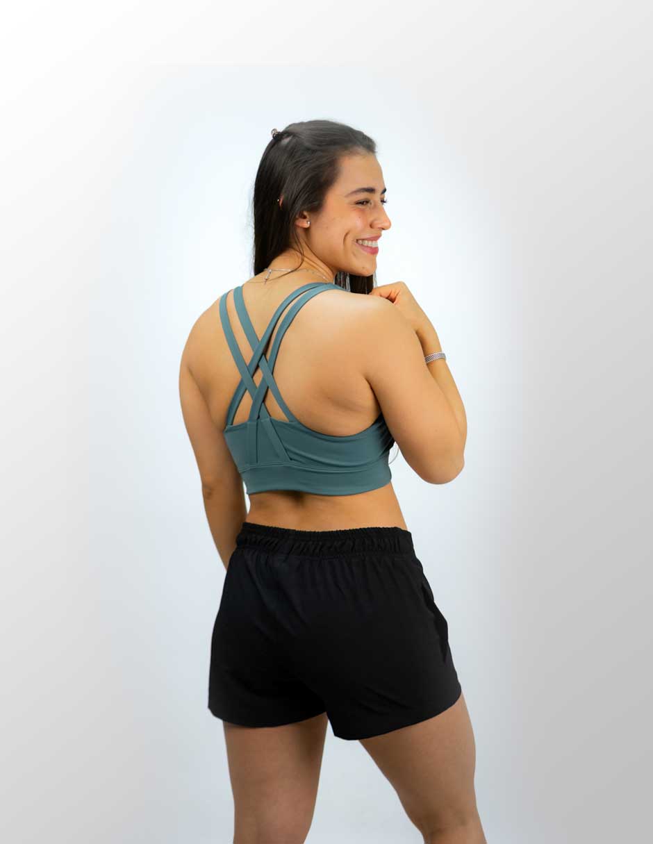Top Libre Soy THP Sports Bra Azul The Happiness Project